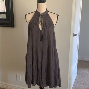 Gray A-line Dress in lightweight fabric